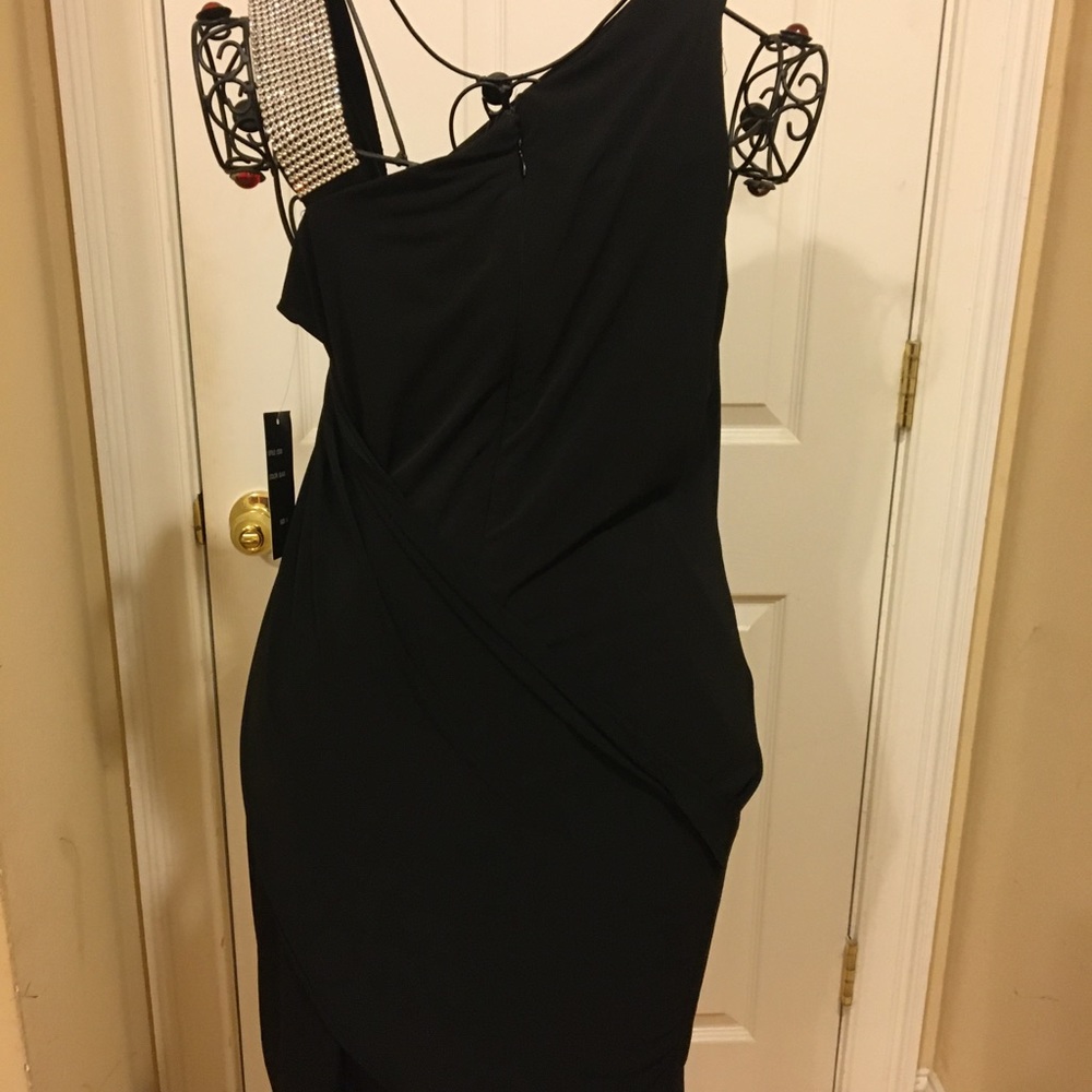 Black Party Dress with Rhinestones - Picture 3 of 3